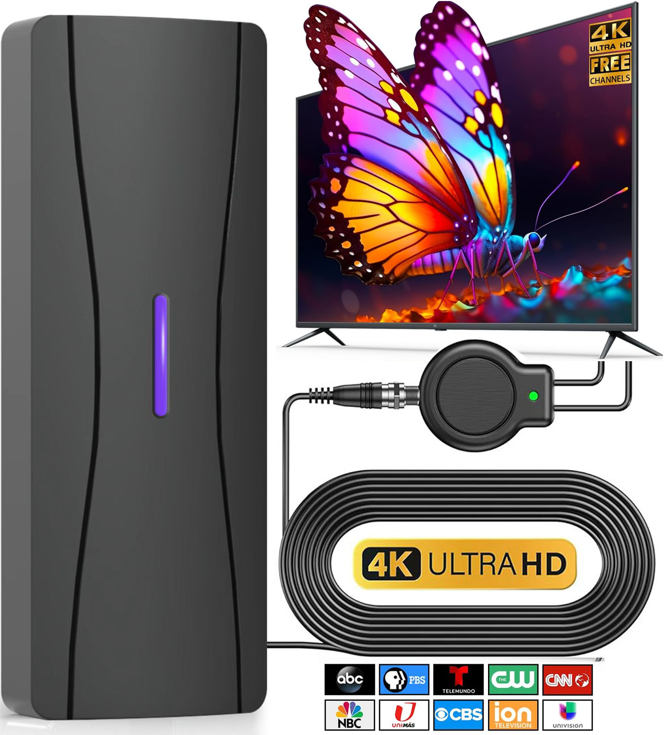 Outdoor Camping Tv - Antena TV Luar/Dalam Ruangan 1080p 4K