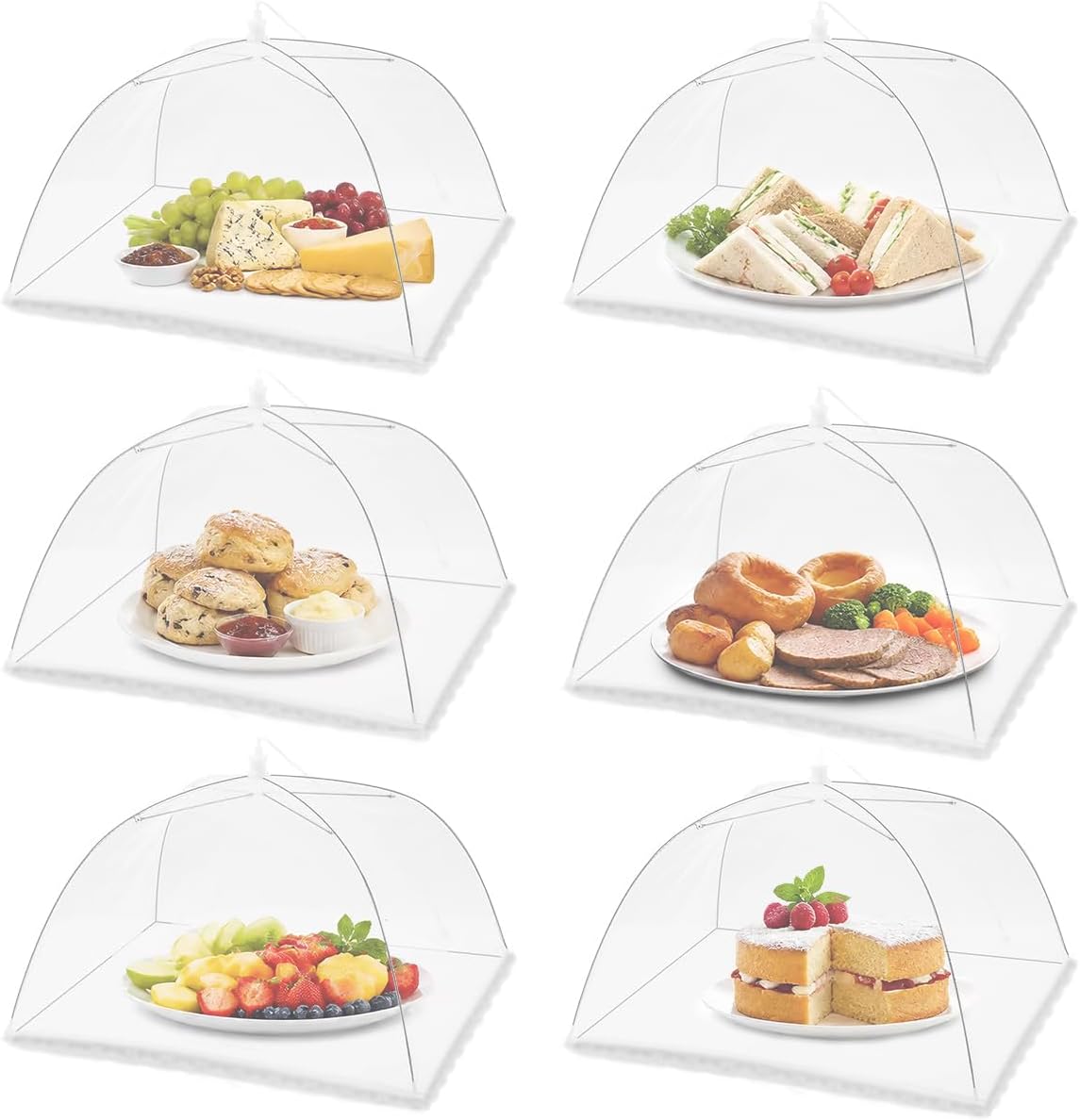 Outdoor Camping Food - (6 Buah) Penutup Makanan Jaring Bentuk