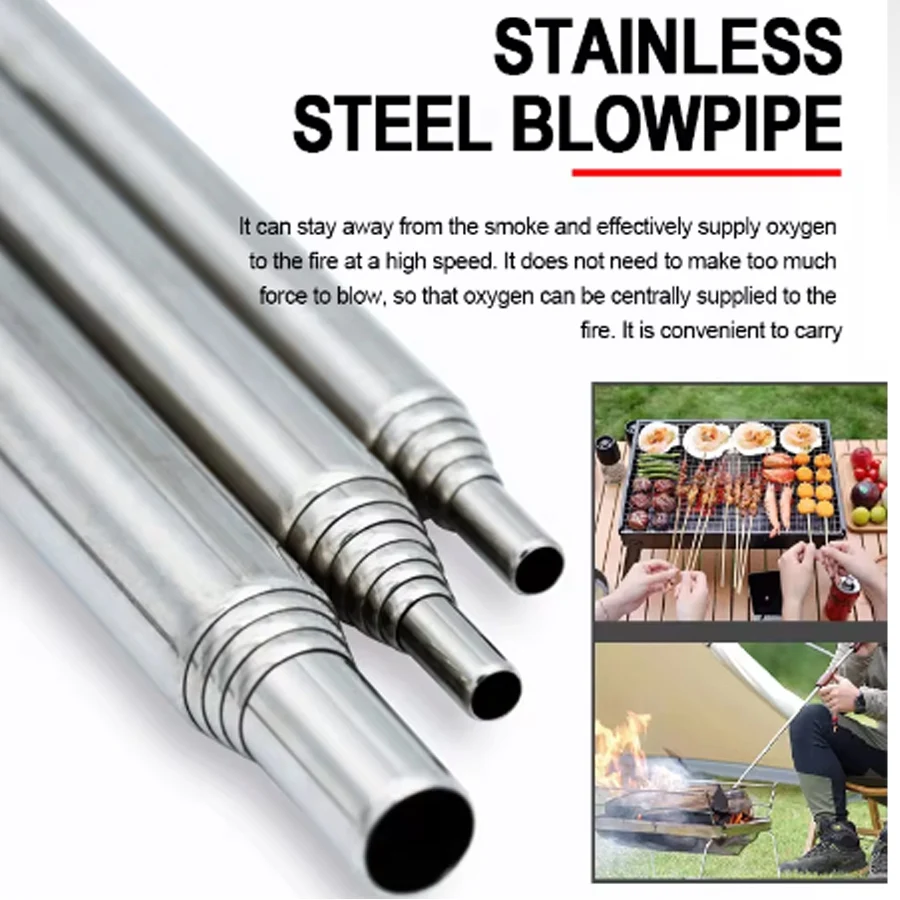 Camping Quiet - Pipa Tiup Stainless Steel, Bellow Saku,