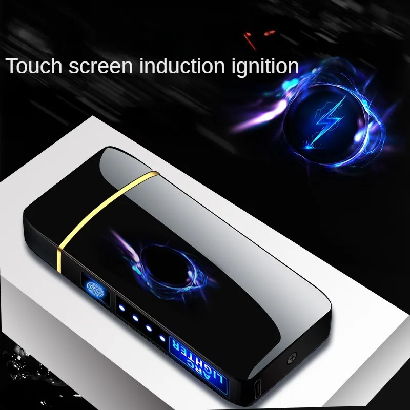 Outdoor Windproof Lighter - Pemantik Listrik Busur Ganda Layar LED