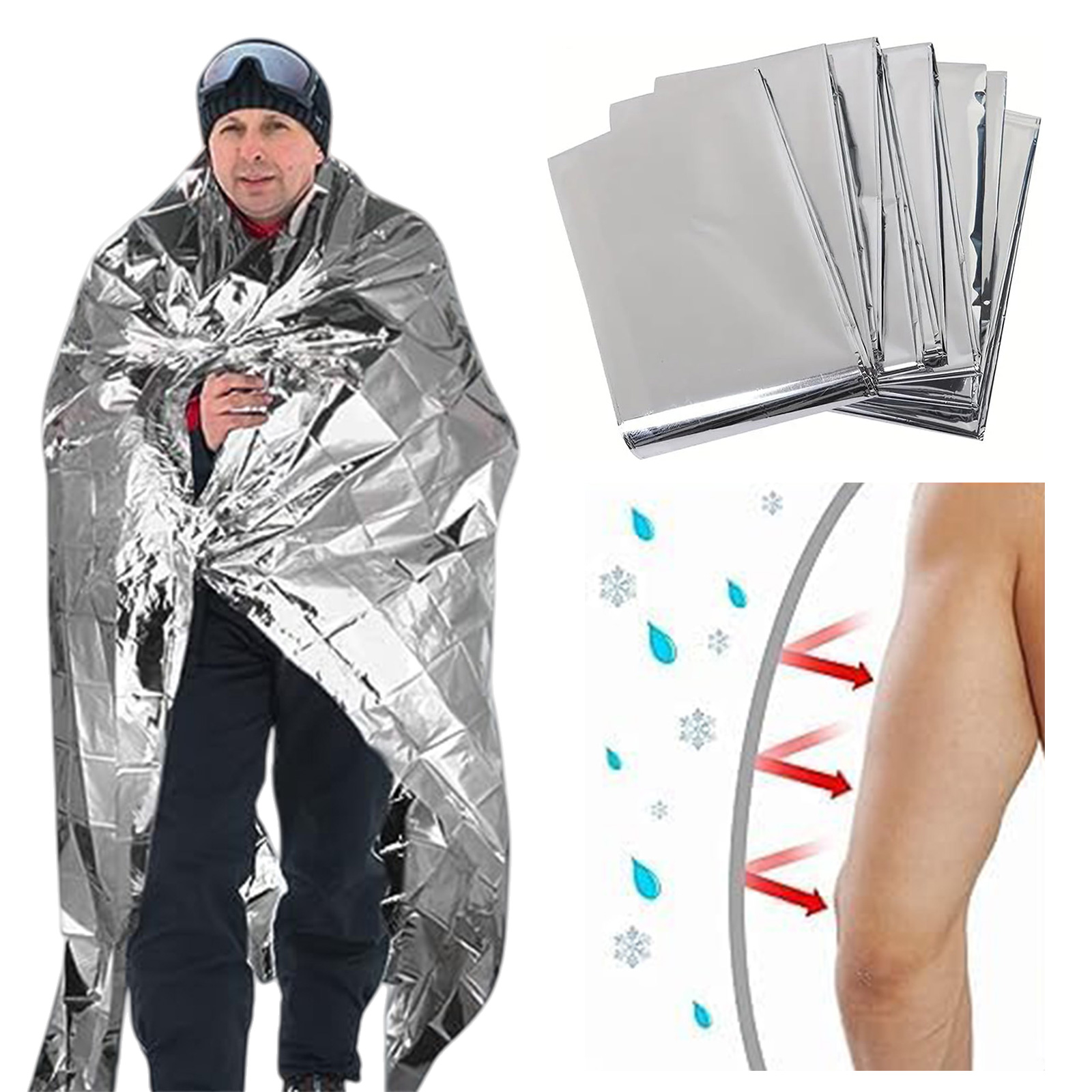 Emergency Mylar Blanket - Selimut Mylar Darurat Serbaguna, Selimut Termal,