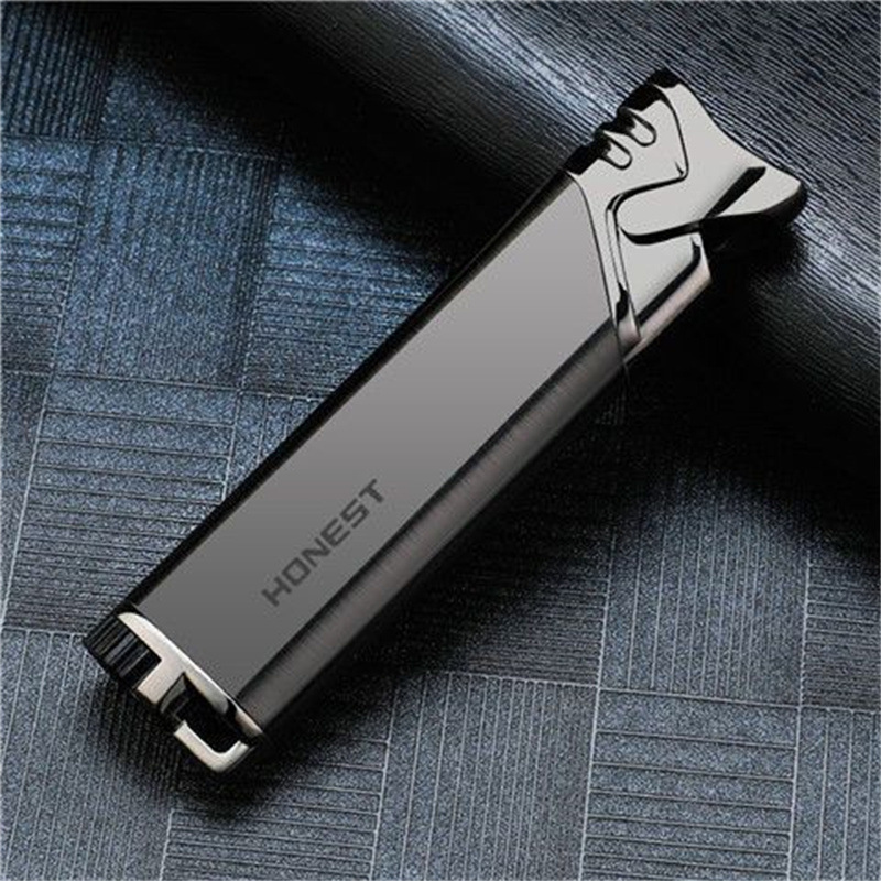 Outdoor Windproof Lighter - Obor Jet lurus Logam Ultra tipis,