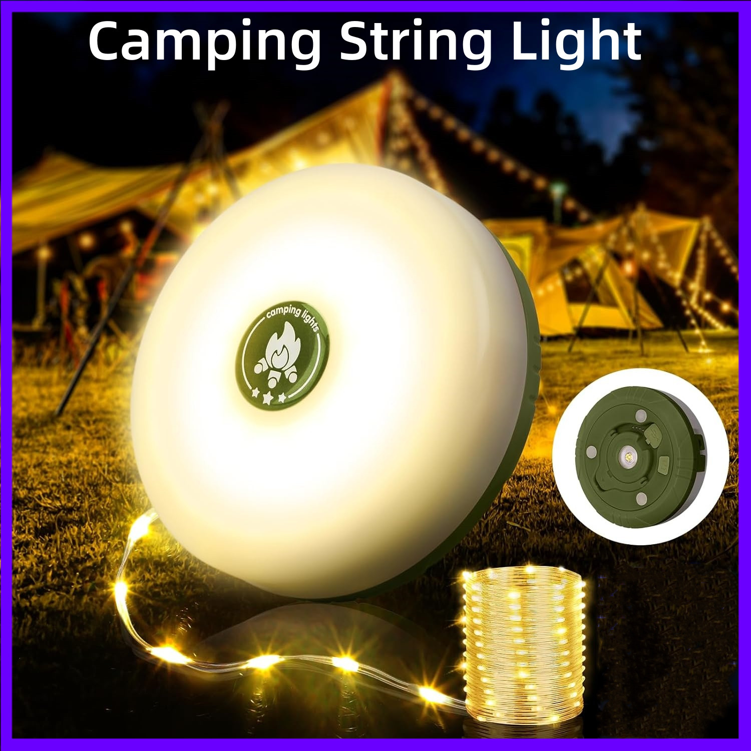 Outdoor Camping Lights String - Lampu LED Outdoor 10M Tahan Air