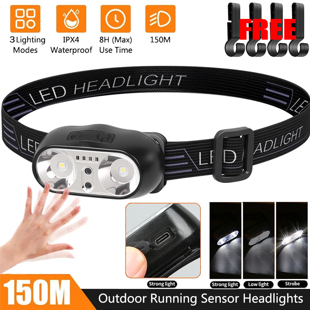 Lampu Depan Sensor Gerak XPE + - Headlamp ulasan dan harga