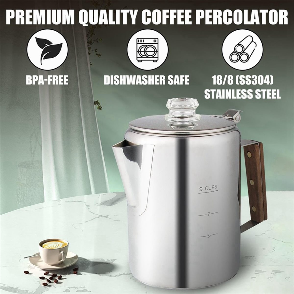 Perkolator Kopi Kompatibel unt - Camp Percolator Coffee ulasan dan harga
