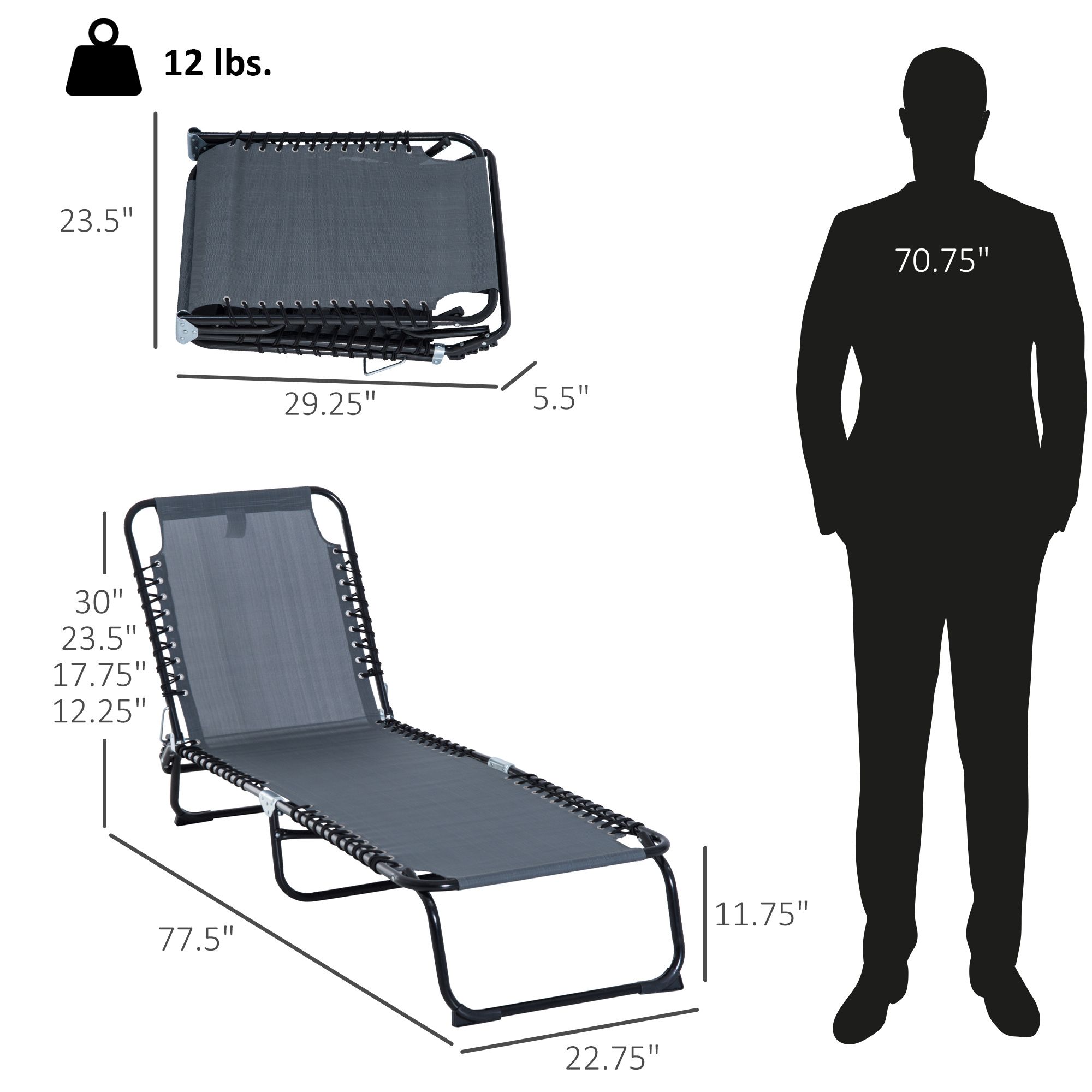 Kursi Santai Lipat, Sandaran 4 - Folding Chair ulasan dan harga